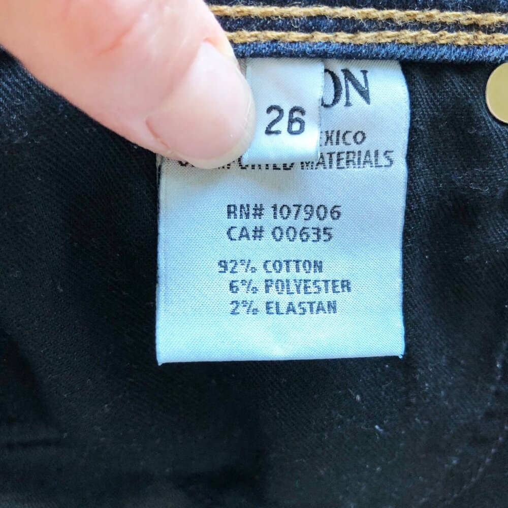 HUDSON Croxley Mid Thigh Dark Wash Rolled Hem Shorts Womens 26 - Picture 5 of 10